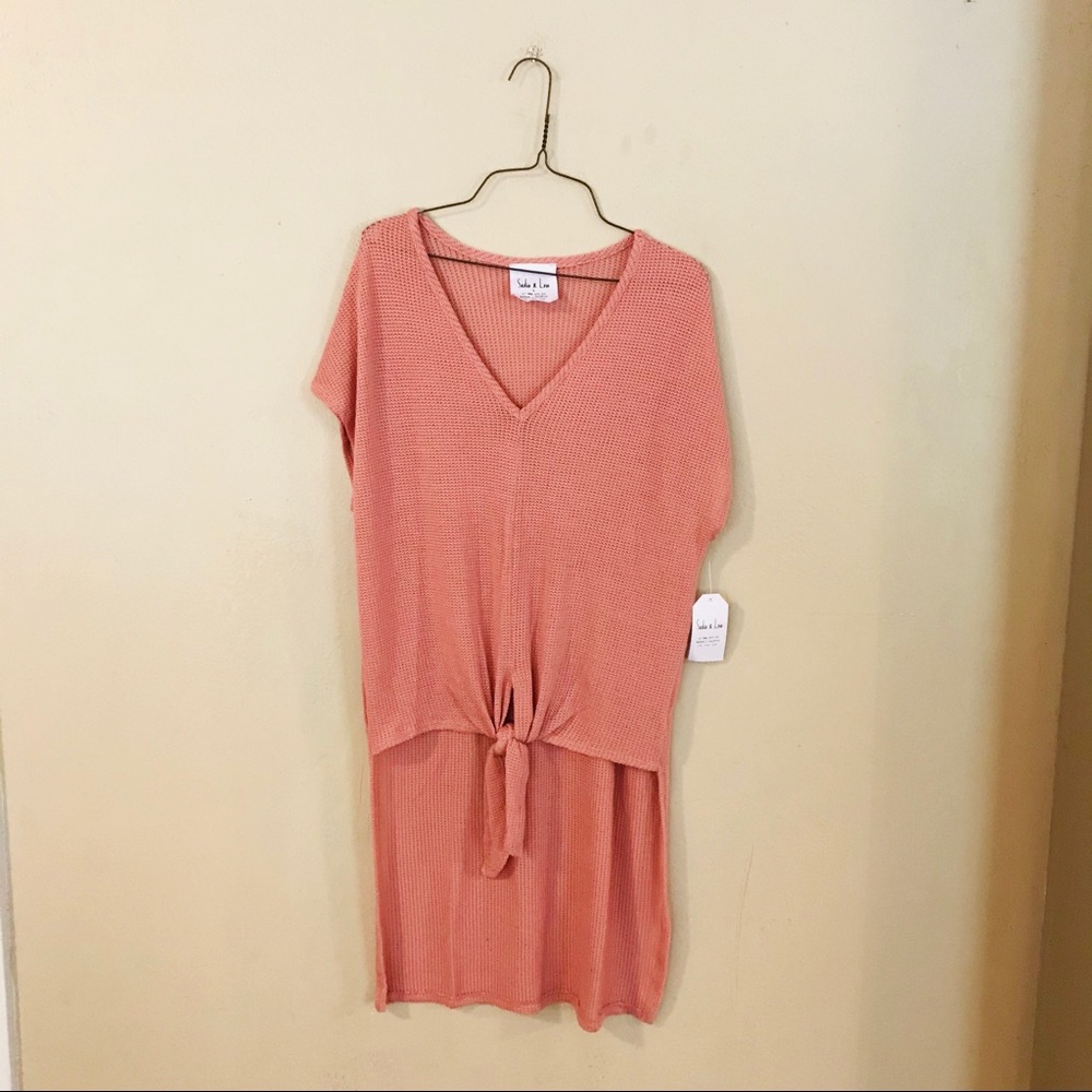 NWT Blush Pink High Low Knit Top